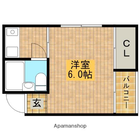 ジョイフル堺(1K/4階)の間取り写真