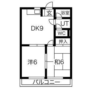 ファーストハウス(2DK/1階)の間取り写真