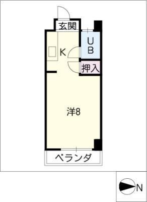 マスキャン黒野(ワンルーム/3階)の間取り写真