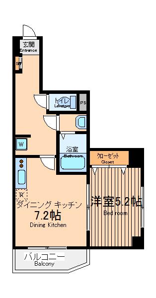 ラスターステージ(1DK/2階)の間取り写真