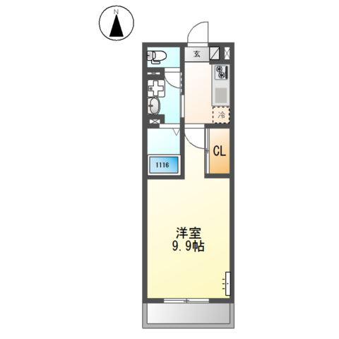 FOREST HILL(1K/2階)の間取り写真