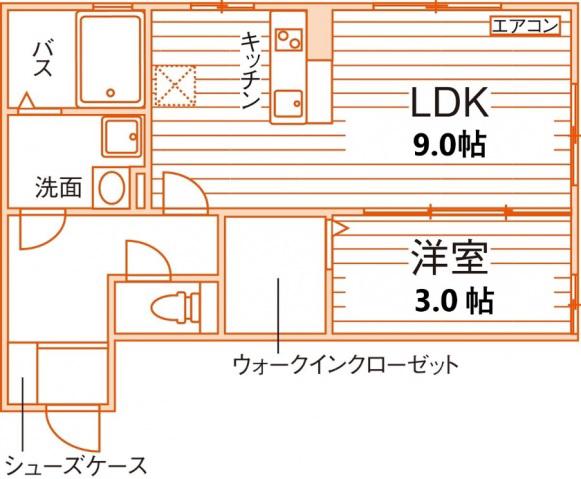 マノワール・リヴィエール2(1LDK/1階)の間取り写真