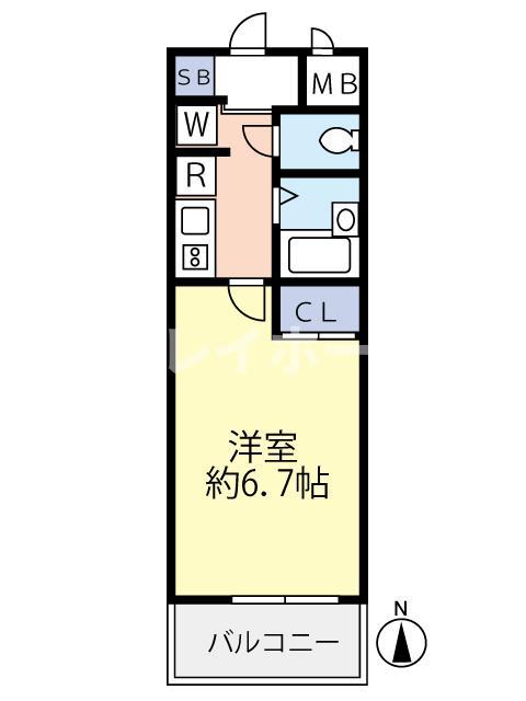 グランヴァン西馬込II(1K/2階)の間取り写真