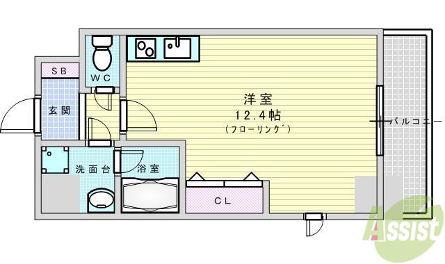 小西マンション(ワンルーム/2階)の間取り写真