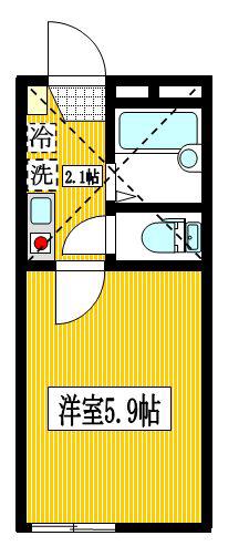 グロリア溝の口(1K/1階)の間取り写真