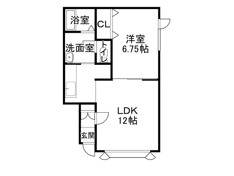MERIT7(1DK/1階)の間取り写真