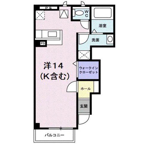 エステルノ(ワンルーム/1階)の間取り写真