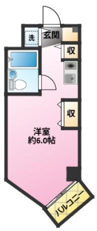 コスモハイム元住吉(ワンルーム/4階)の間取り写真