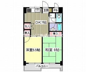 ドミールセブン(2DK/7階)の間取り写真