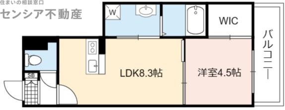 SOAR MORINOMIYA-ソアモリノミヤ-(1LDK/1階)の間取り写真