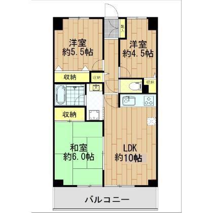 カーサ・アリヴィオ(3LDK/5階)の間取り写真