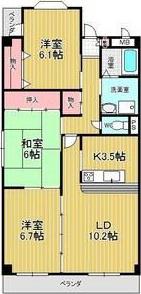 プレステージ黒沢台(3LDK/2階)の間取り写真
