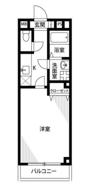 アンプルールフェール メゾン錦(1K/3階)の間取り写真