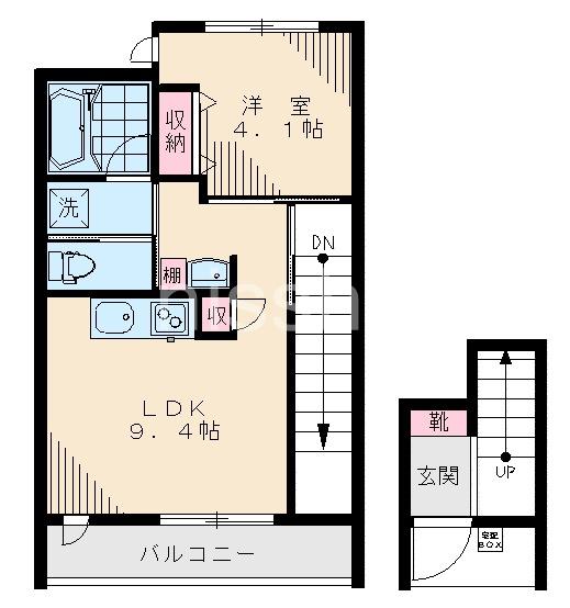 家政ハイツ八番館(1LDK/2階)の間取り写真