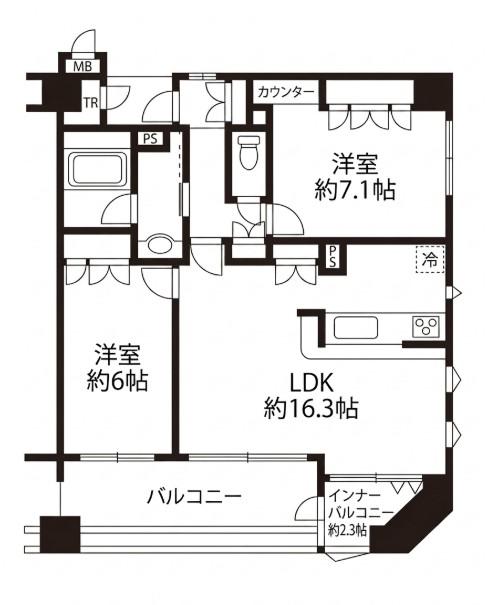 マイキャッスル仲町台ステーションフロント(2LDK/2階)の間取り写真