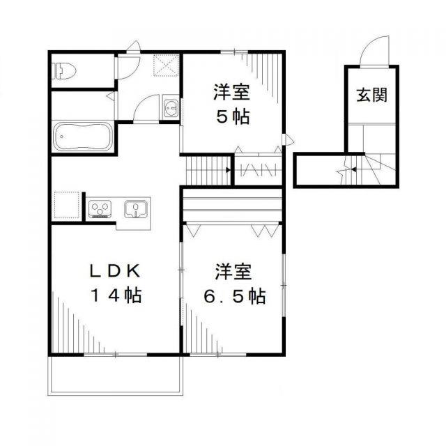 サニーコートII(2LDK/2階)の間取り写真