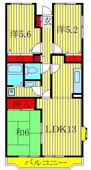 ラフィネ小倉(3LDK/1階)の間取り写真