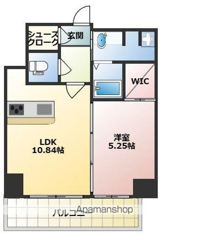 CREST西新(1LDK/3階)の間取り写真