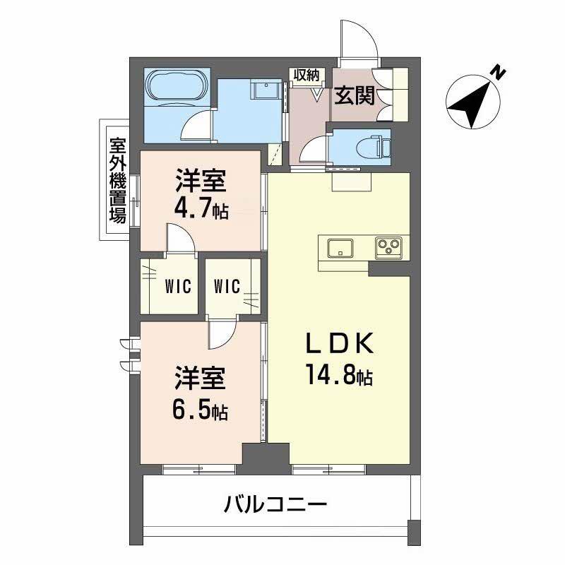 CLASSEUM連坊II(1LDK/1階)の間取り写真