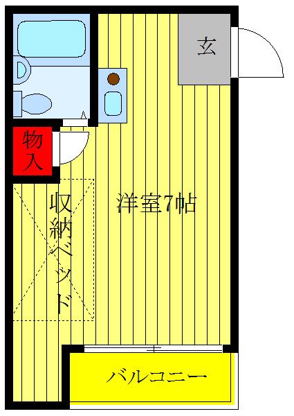 サンイーストハウス(ワンルーム/2階)の間取り写真