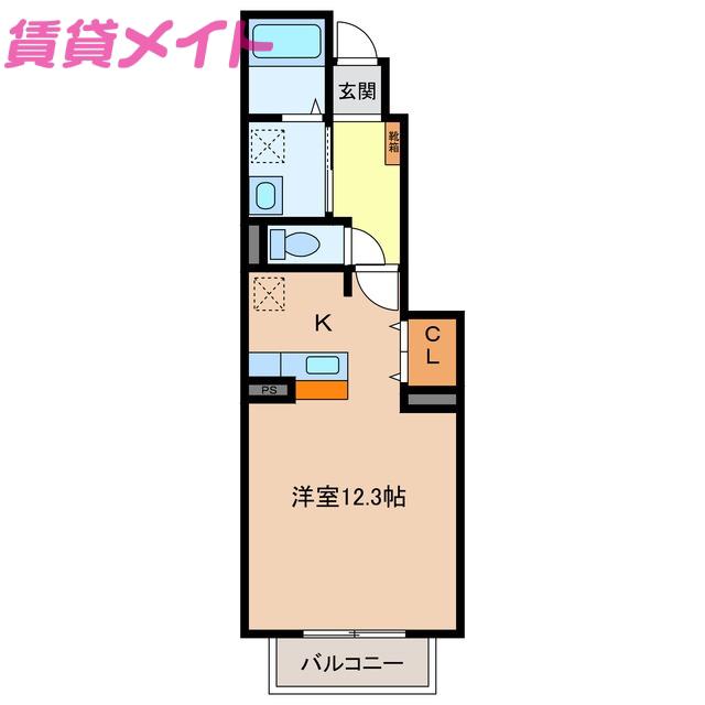アルバ ヴィアーレ 2(ワンルーム/1階)の間取り写真