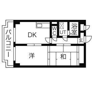 アベニュー泉(2DK/7階)の間取り写真
