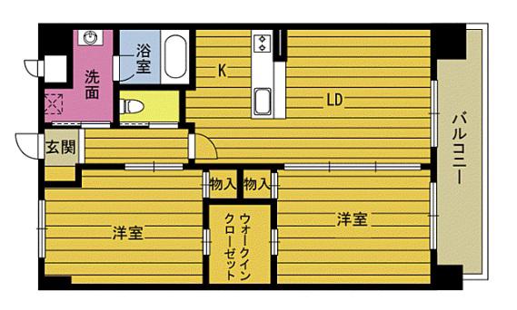 リリー青山(2LDK/2階)の間取り写真