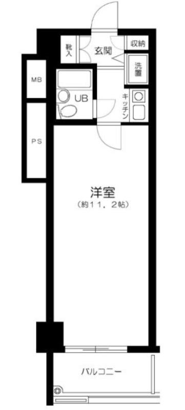 ストーク武蔵小山(1K/2階)の間取り写真