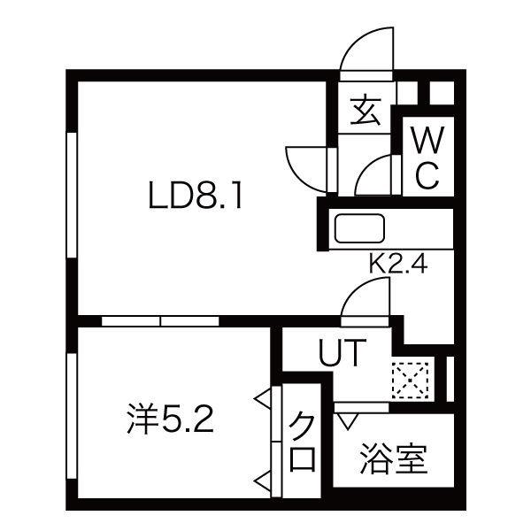クリスタル・セレニティ(1LDK/1階)の間取り写真