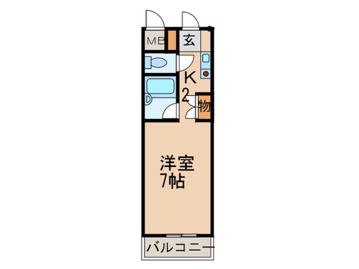 ネオハイツ望が丘(1K/1階)の間取り写真
