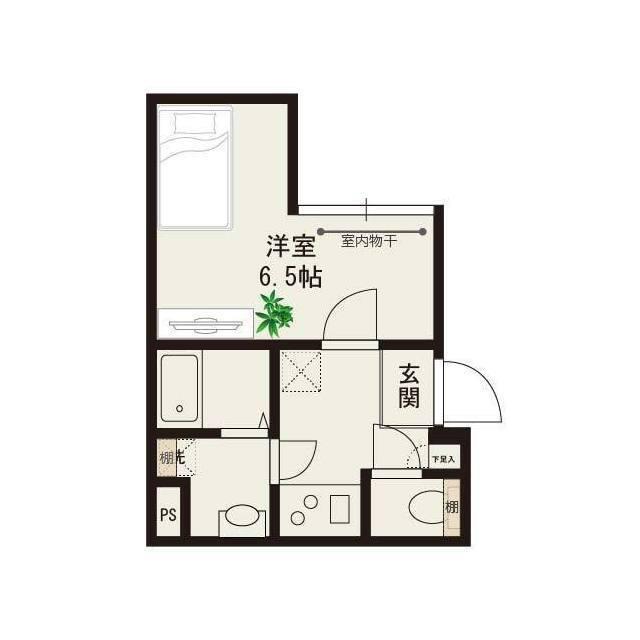 SKYLUX馬込(1K/1階)の間取り写真