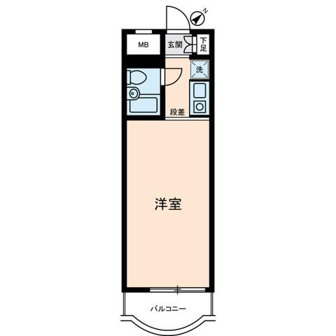ハイネスベルグレイス川崎(ワンルーム/3階)の間取り写真