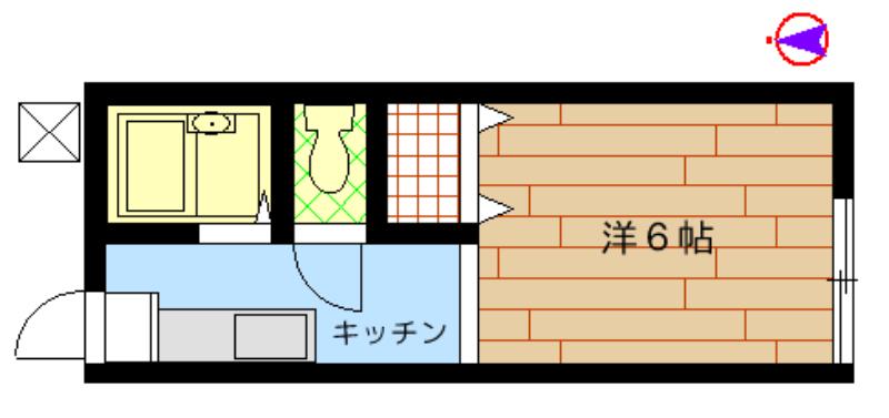 カトレアハイツ(1K/2階)の間取り写真