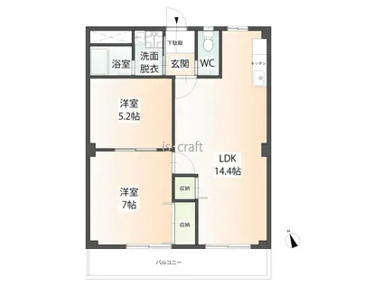 シティーパレスカキシマ(3DK/3階)の間取り写真