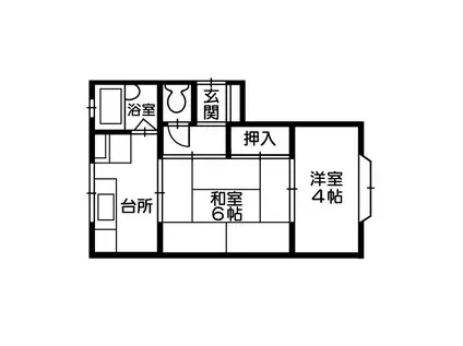 クレセント安見(2K/1階)の間取り写真