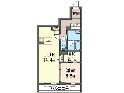 ウエストラヴィーヌ(1LDK/1階)の間取り写真