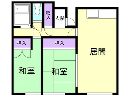 Y1ビル(2LDK/2階)の間取り写真