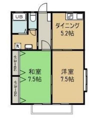 プレステージ II(2K/2階)の間取り写真
