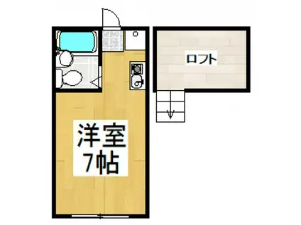 コーポアルファ(ワンルーム/2階)の間取り写真