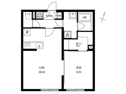 アーバンパーク下北沢(1LDK/4階)の間取り写真