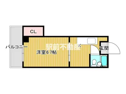 原コーポ(1K/3階)の間取り写真