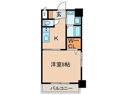 ROYAL CITY黒崎西(1K/5階)の間取り写真