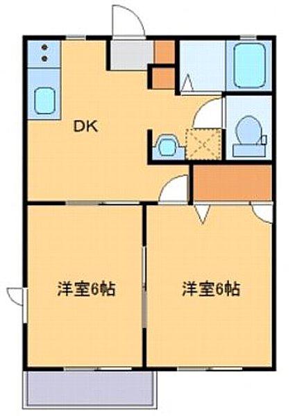 レジデンスみなみE(2DK/1階)の間取り写真