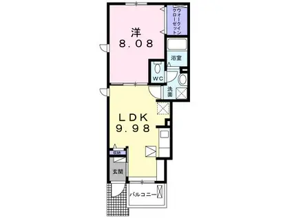 メイプル タウン(1LDK/1階)の間取り写真
