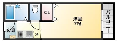 天美ハイツ(1K/1階)の間取り写真