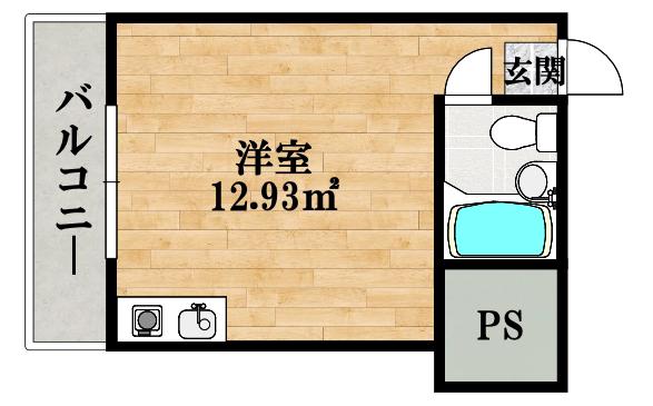 リバーフロントKS(ワンルーム/3階)の間取り写真