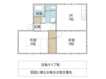 コーポT&M(2DK/1階)の間取り写真