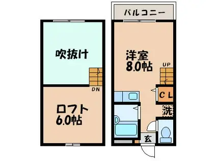 エスポワール緑ヶ丘(ワンルーム/1階)の間取り写真