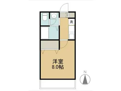 フィオーレ上東II(1K/2階)の間取り写真