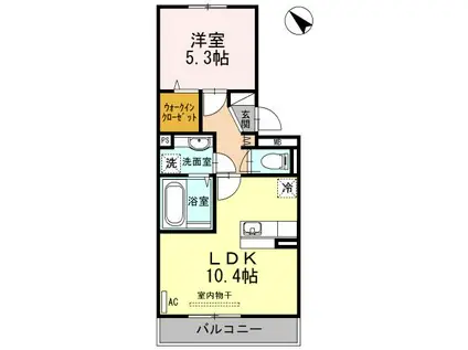 クラポンテMIII(1LDK/2階)の間取り写真